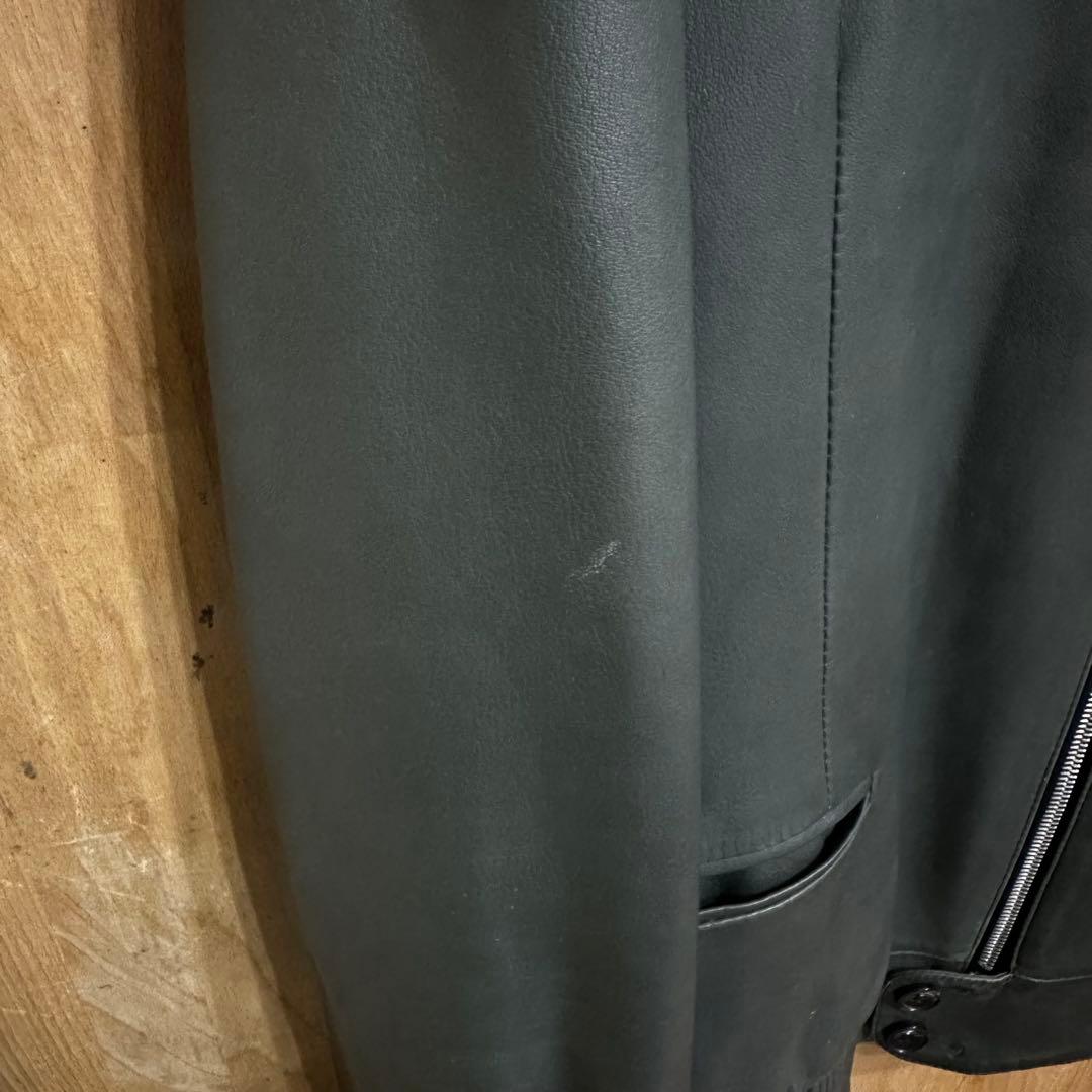 ポールスミス レザージャケット ハイネック M ラムレザー モスグリーン
