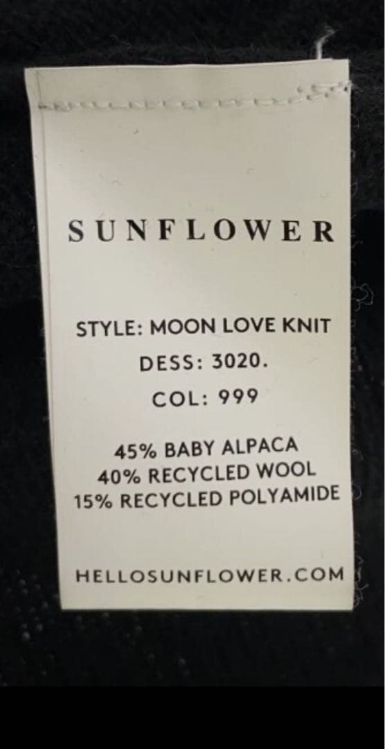 【深水光太着用！】Sunflower Moon Love knit ブラック　S