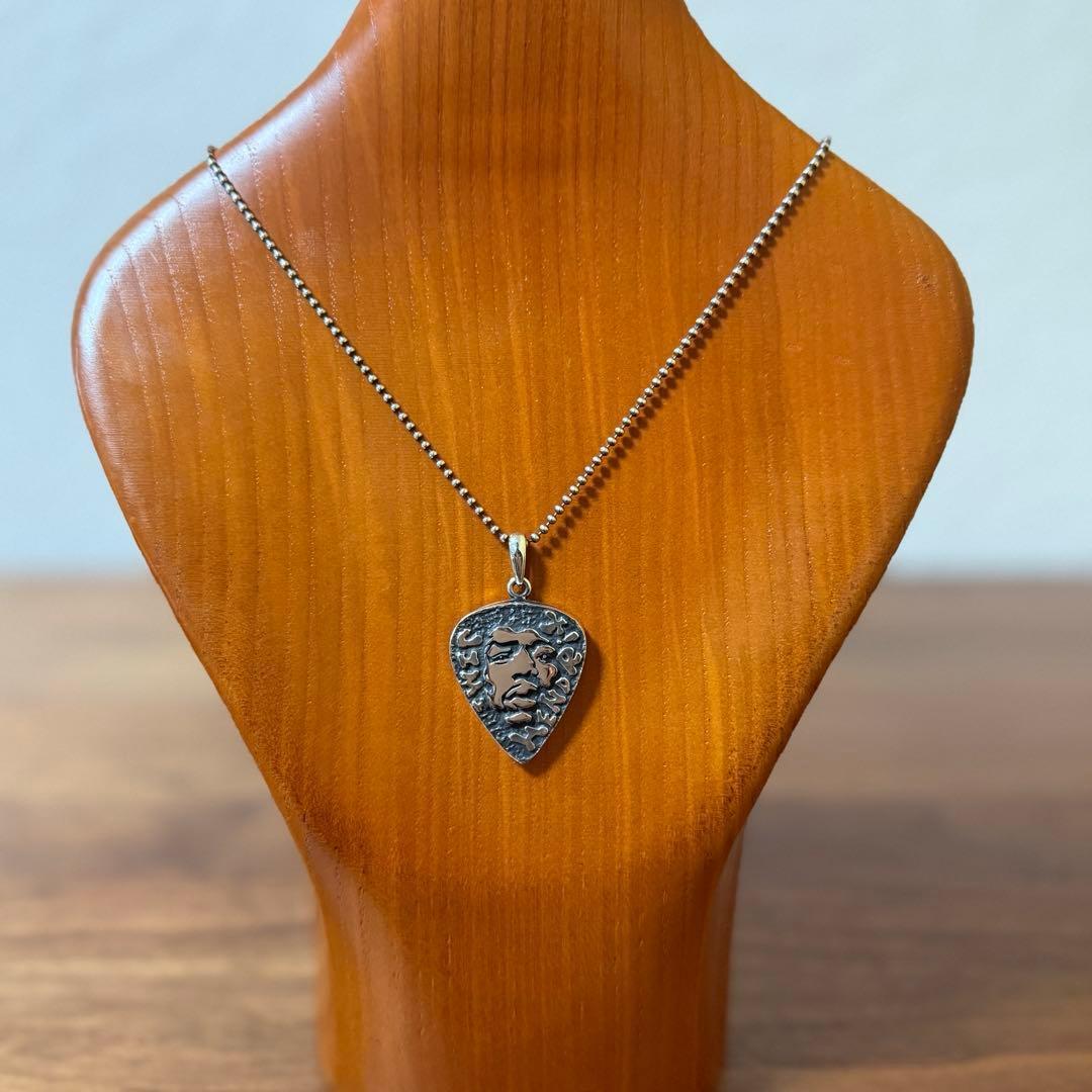 シルバー925無垢【新品】Jimi Hendrix ピックホルダーペンダント本物