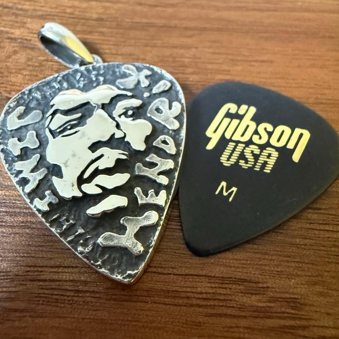 シルバー925無垢【新品】Jimi Hendrix ピックホルダーペンダント本物