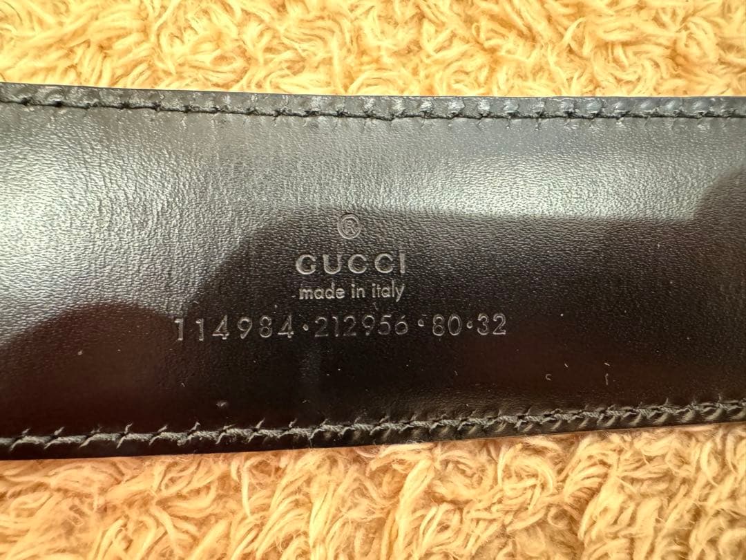 GUCCI ブラックベルト　ダブルG