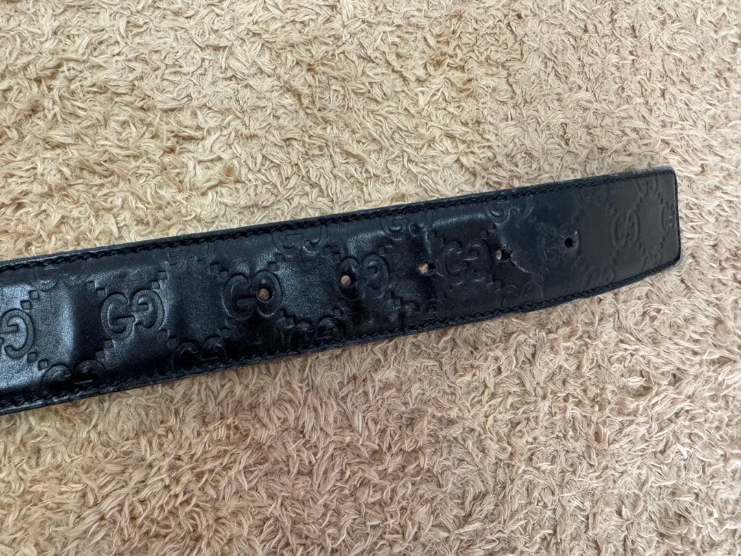 GUCCI ブラックベルト　ダブルG