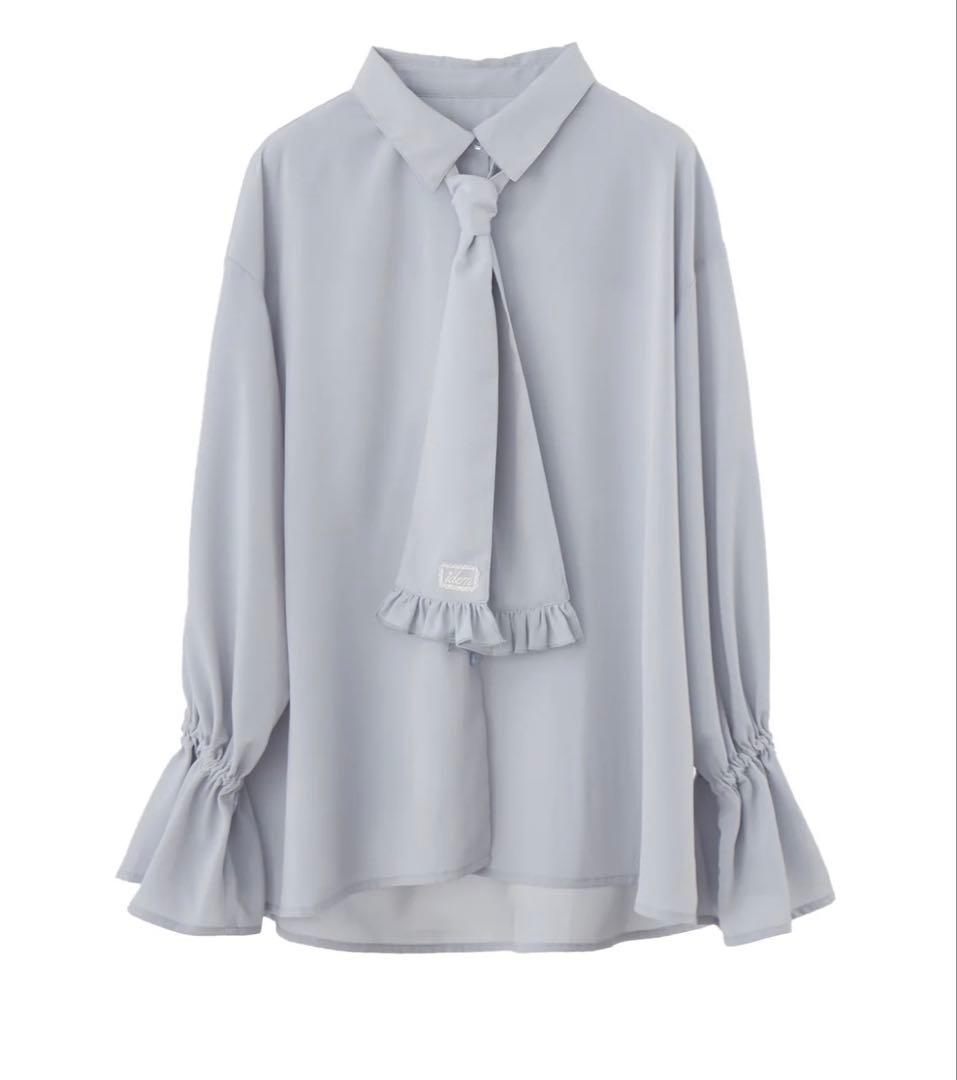 idem イデム　volume sleeve frill tie blouse