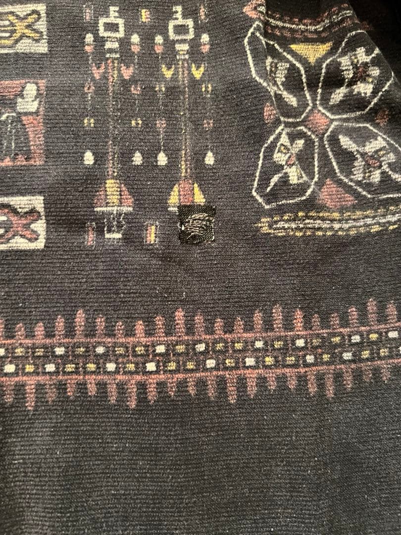 1950年代 50s プリントコーデュロイ シャツ　フェード