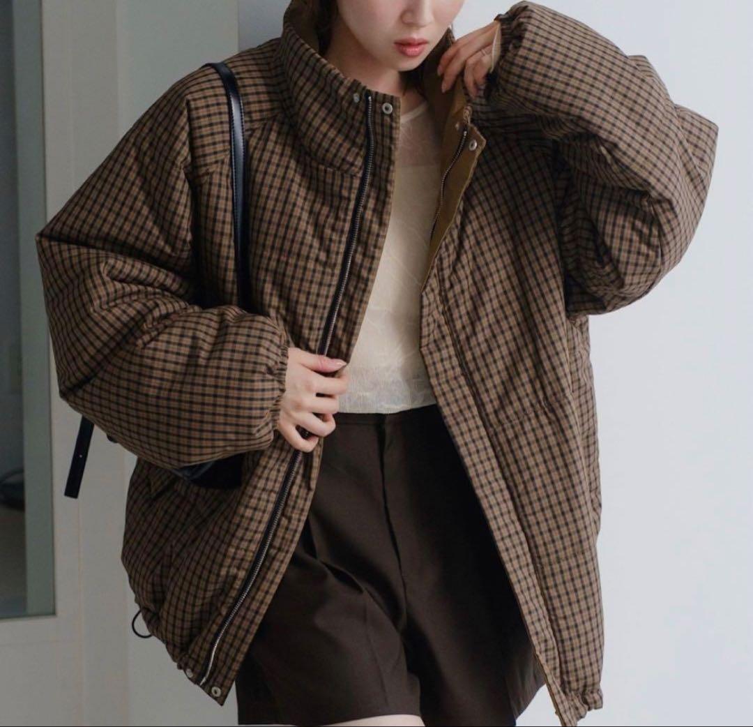 チェック中綿リバーシブルアウター