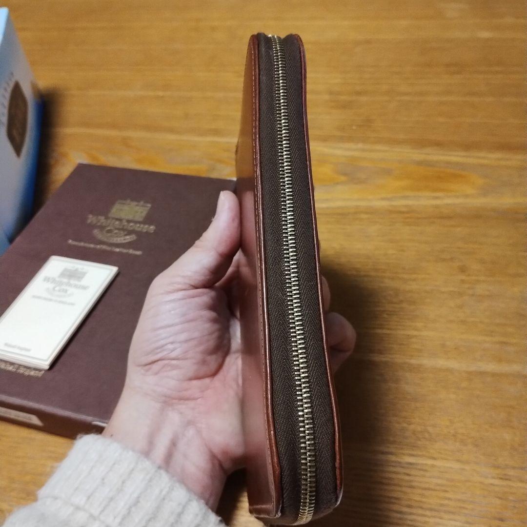 【交渉歓迎】Whitehouse Cox ラウンドジップ長財布 ブライドルレザー