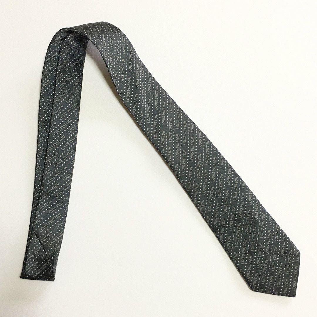 未使用級 ルイヴィトン Louis Vuitton ネクタイ ドット ロゴ