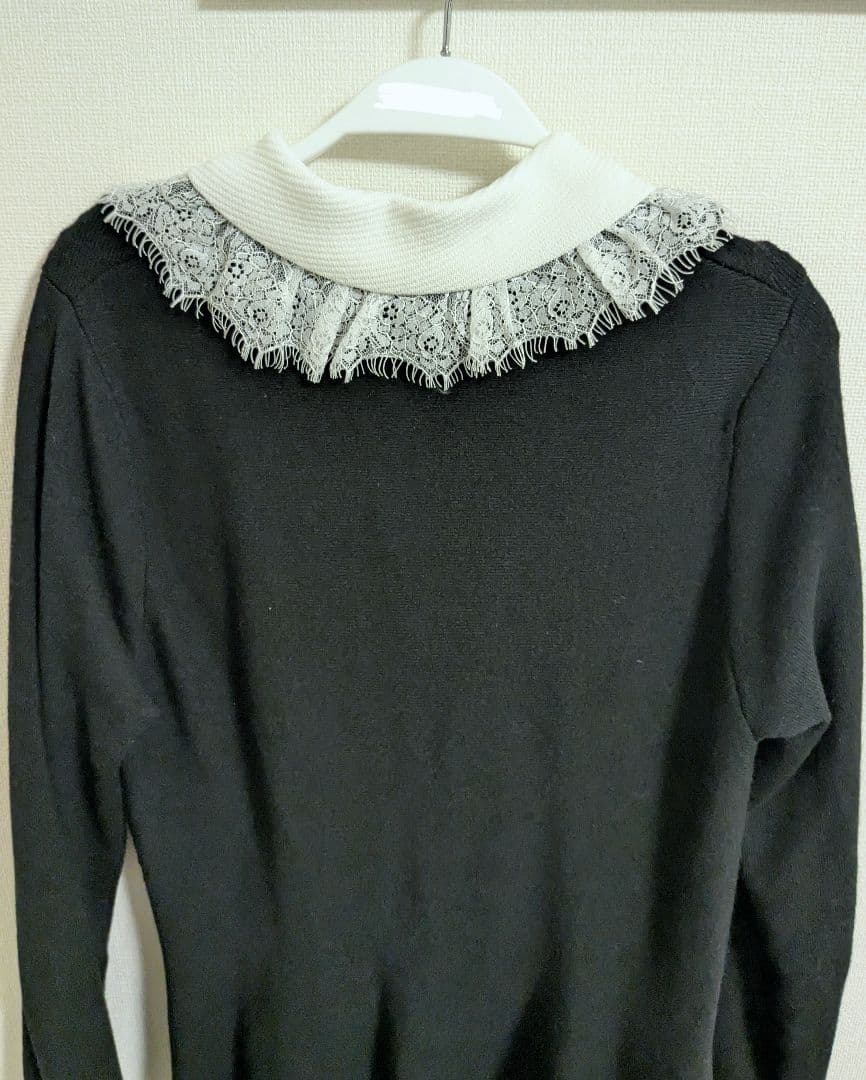 Rirandture レースカラーミニニットワンピース