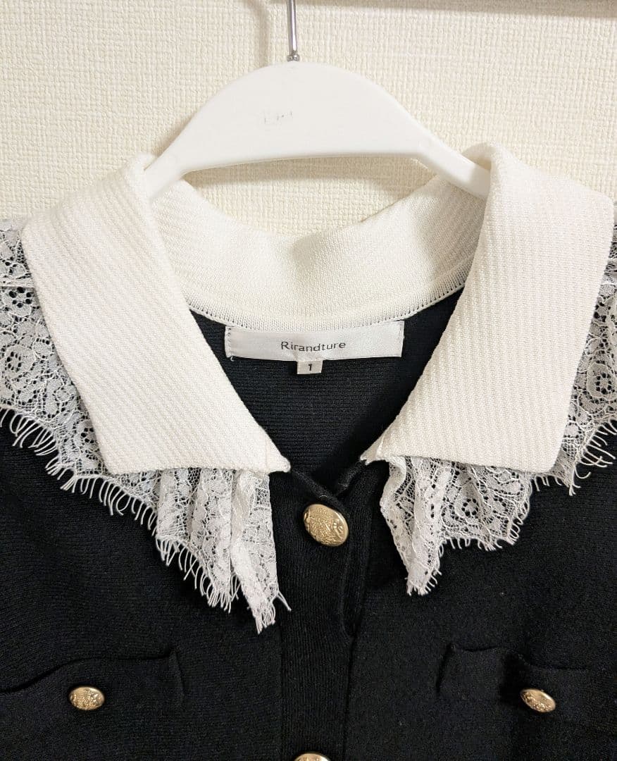 Rirandture レースカラーミニニットワンピース