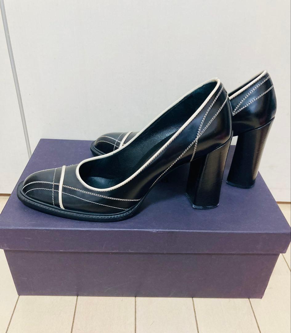 プラダ 37.5 黒系　ハイヒール　美品