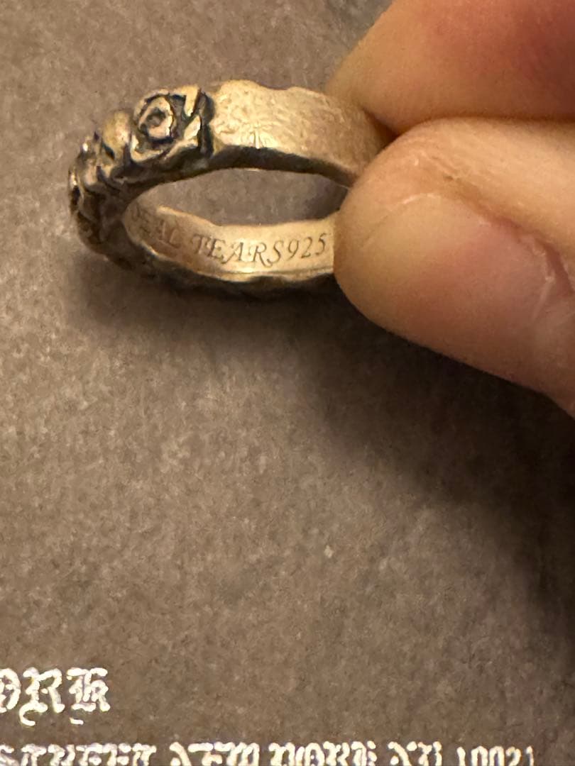 ディールデザイン　ティアーズ　スカル　バラ　　　シルバーリング