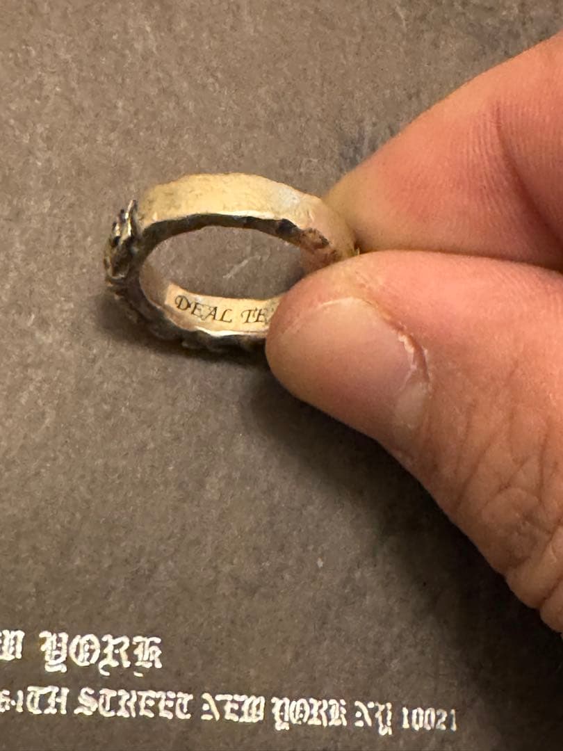 ディールデザイン　ティアーズ　スカル　バラ　　　シルバーリング