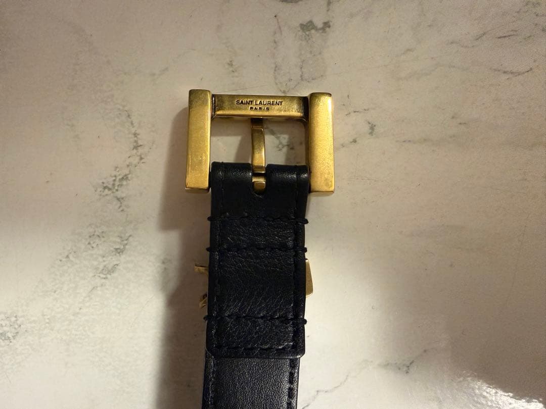 SAINT LAURENT (イヴサンローラン) ブラック レザー ベルト