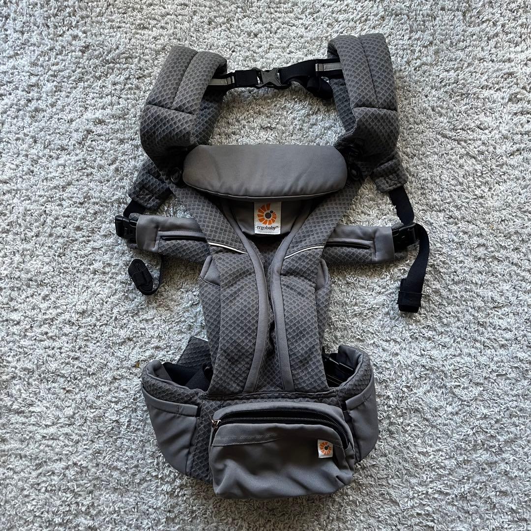 【美品】【洗濯済】ergobaby グレー 抱っこ紐　オムニブリーズ
