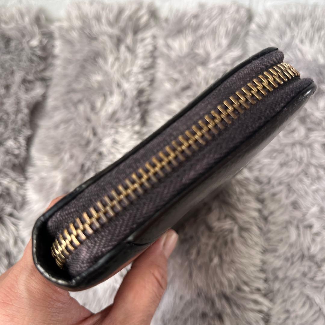 ロエベ　パズル　長財布　ラウンドファスナー　レザー　ブラック　メンズ