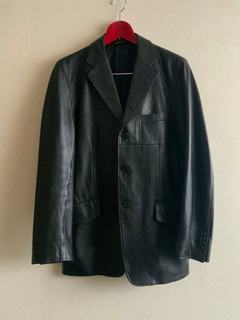 90s 00s Paul Smith ラム レザー テーラード ジャケット