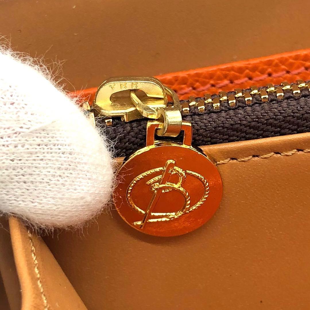 未使用✨長財布　ラウンドファスナー チョコ　オレンジ