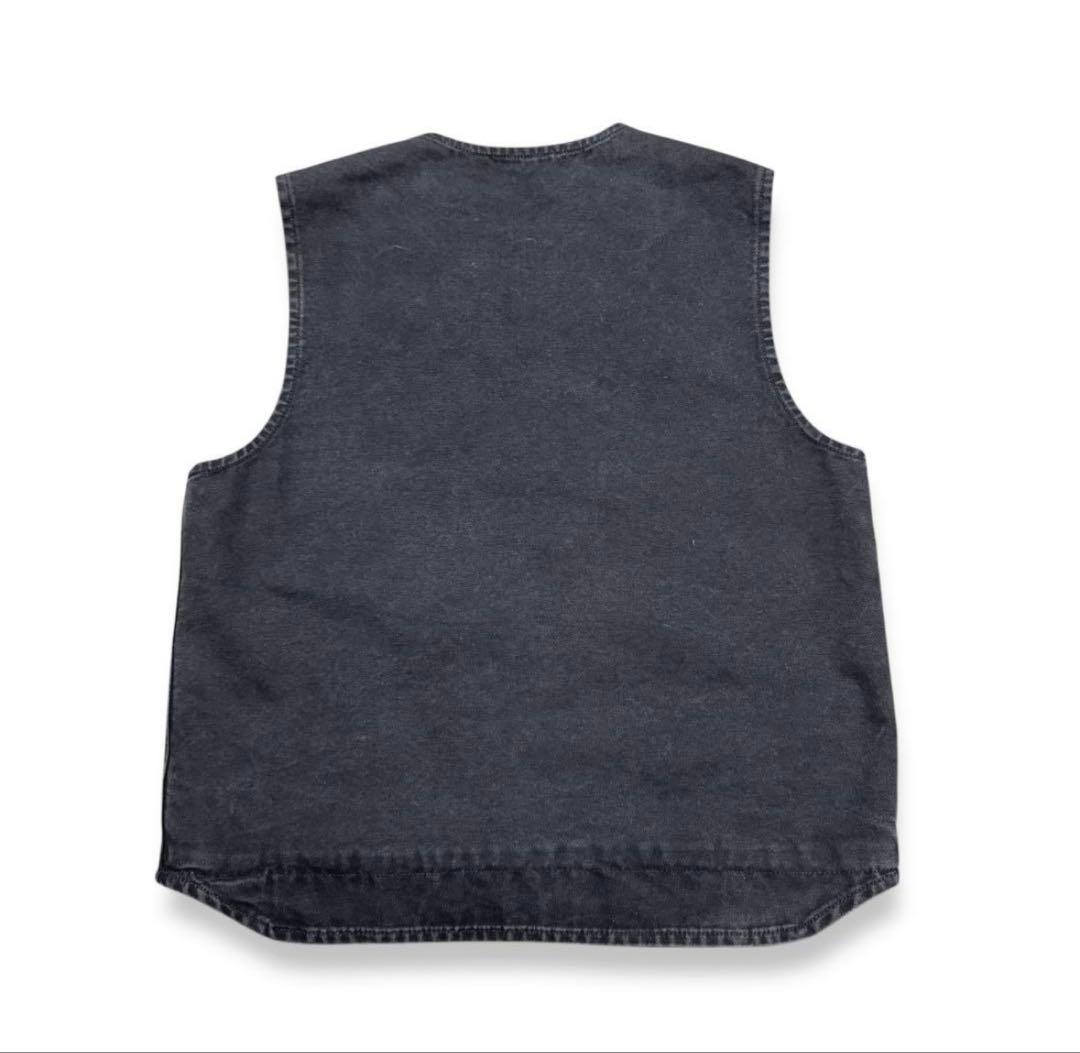 00s Carhartt ダックベスト　ボア　炭黒ブラック　フェード　カーハート