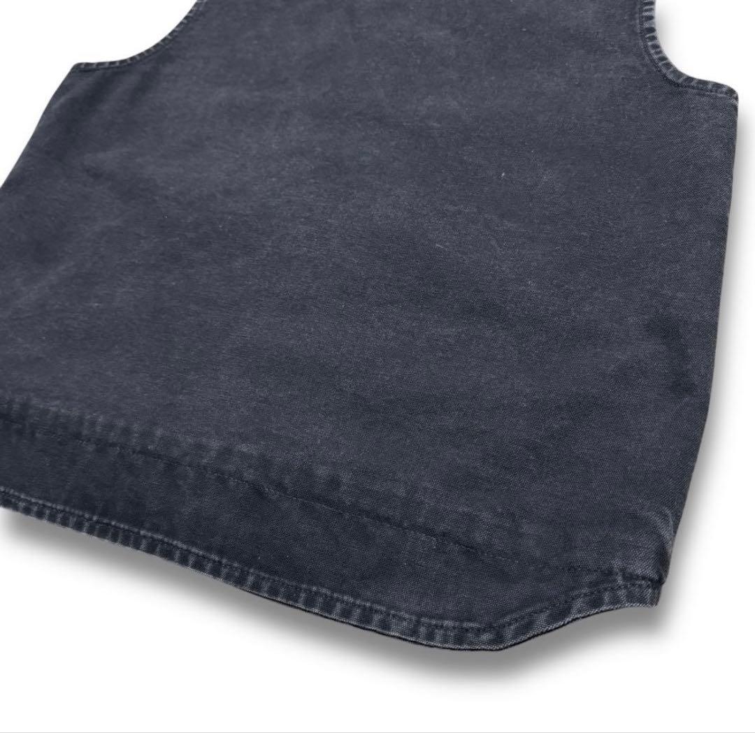 00s Carhartt ダックベスト　ボア　炭黒ブラック　フェード　カーハート