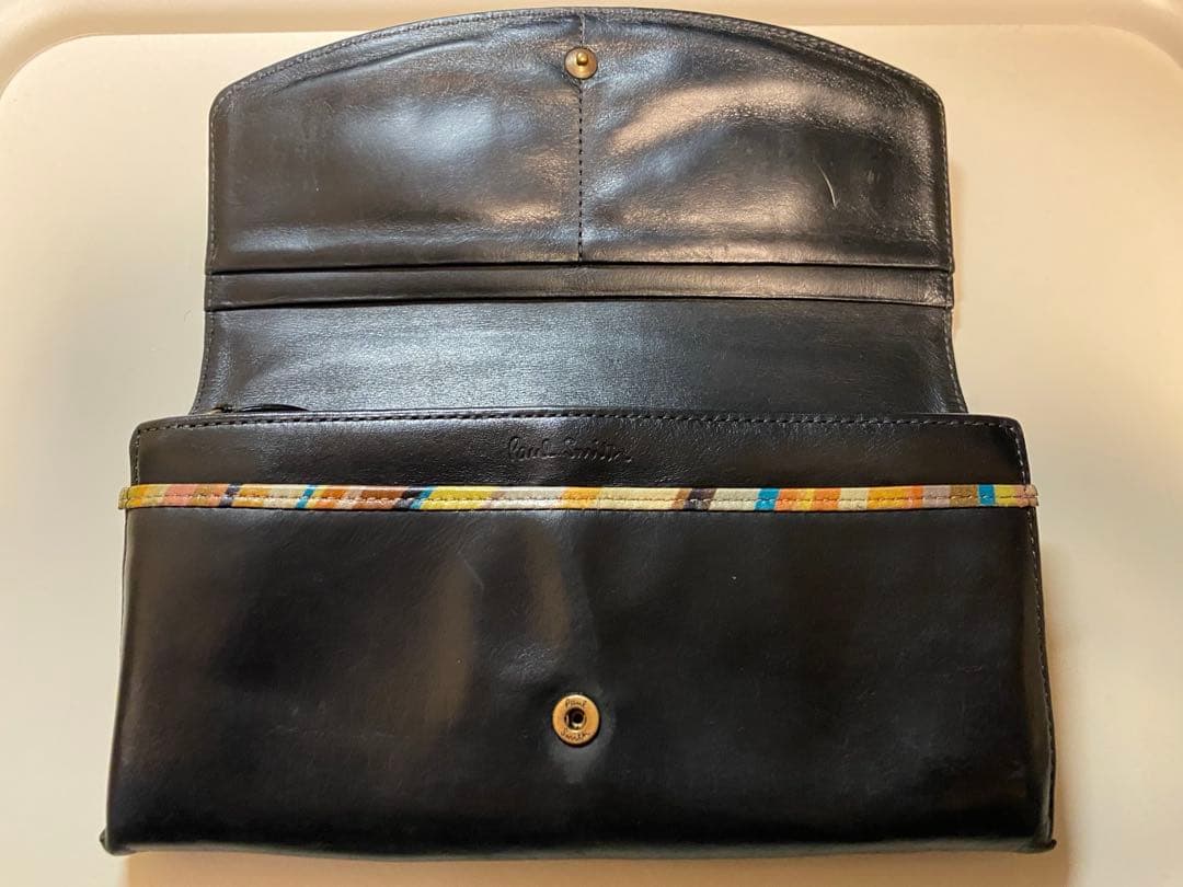 Paul Smith マルチカラー レザー 長財布 黒　レア