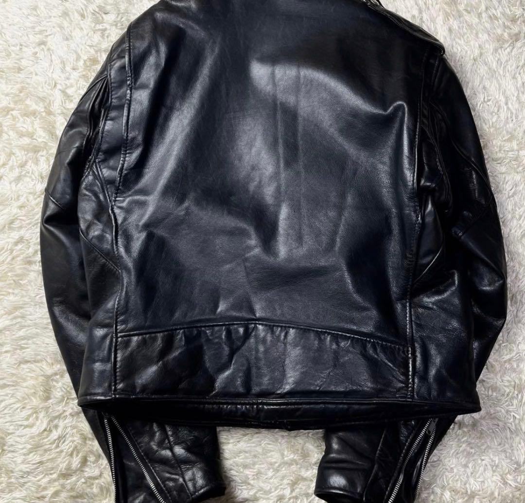 希少/40インチ✨ショット ダブルライダース レザージャケット 118 ブラック