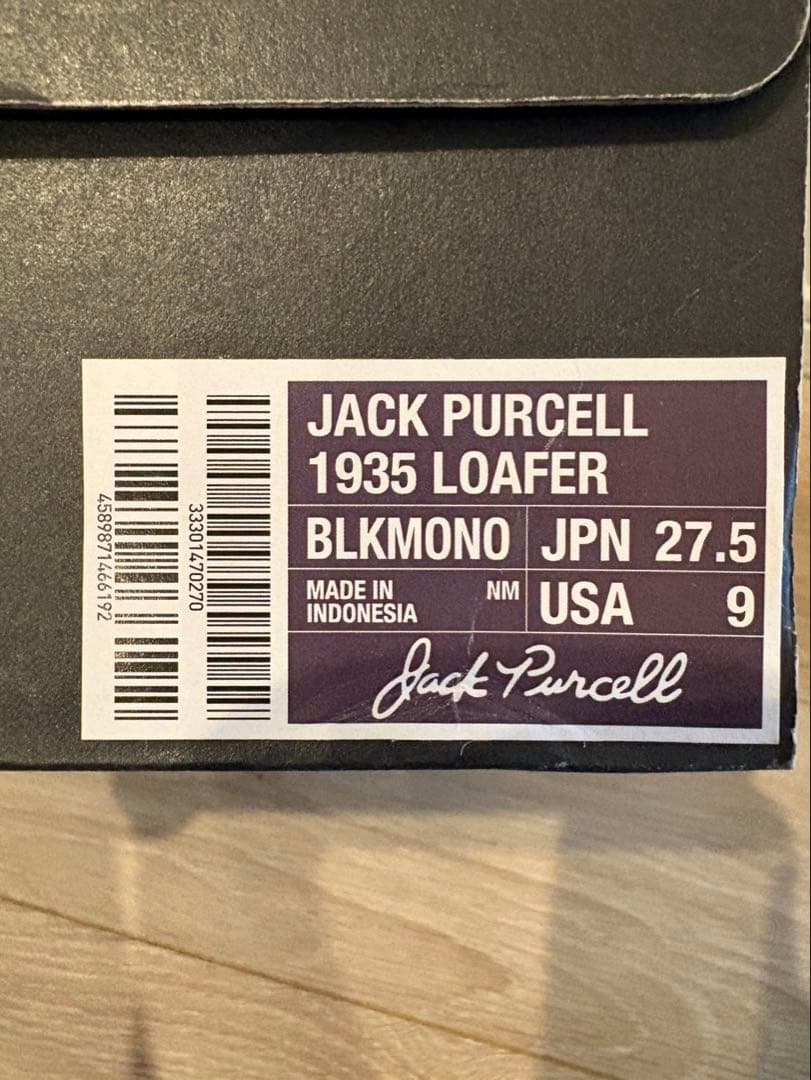 JACK PURCELL 1935 BLACK LOAFER 27.5 新品