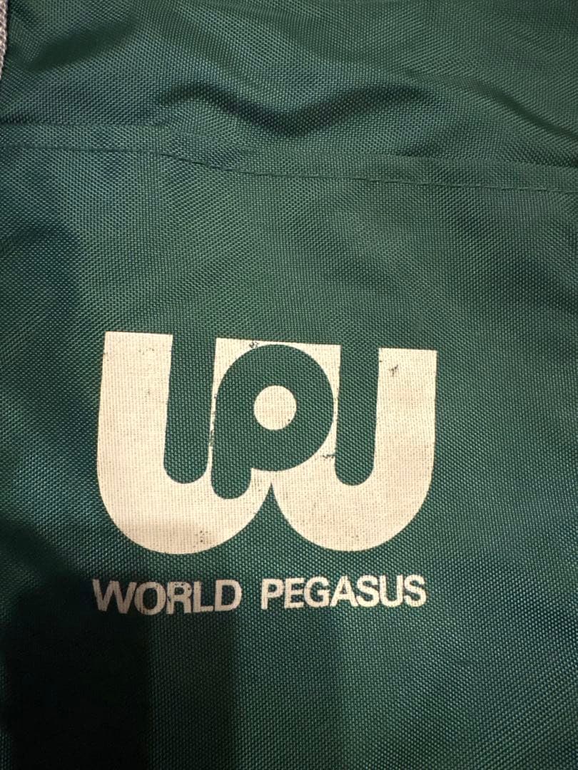 旧ワッペ　ワールドペガサス　ワッペ　緑　スクールバッグ
