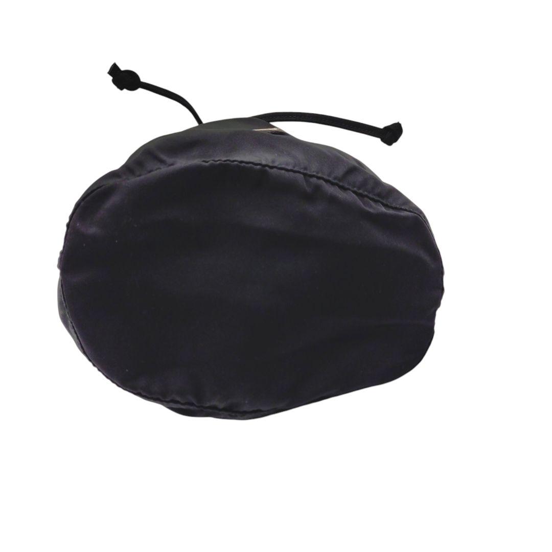 ★美品★PRADA プラダ 巾着 ポーチ 三角ロゴ ナイロン ブラック 黒