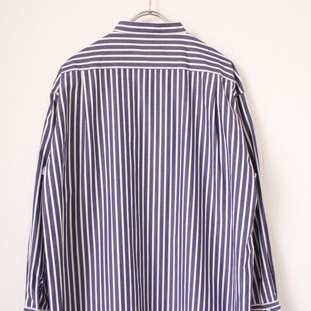 OUR 播州織のベーシックシャツ Fサイズ ネイビー コットン