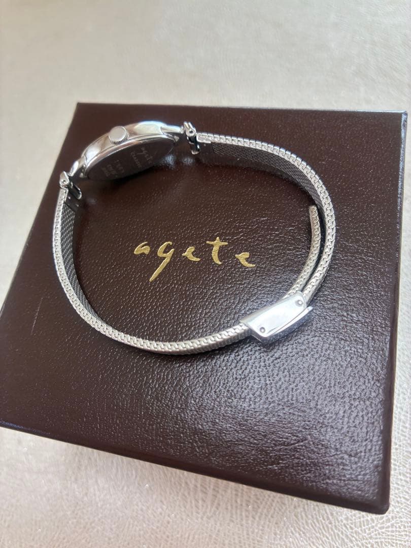 美品agete オーバルフェイスジュエリーウォッチシルバー販売証明書付き 19万