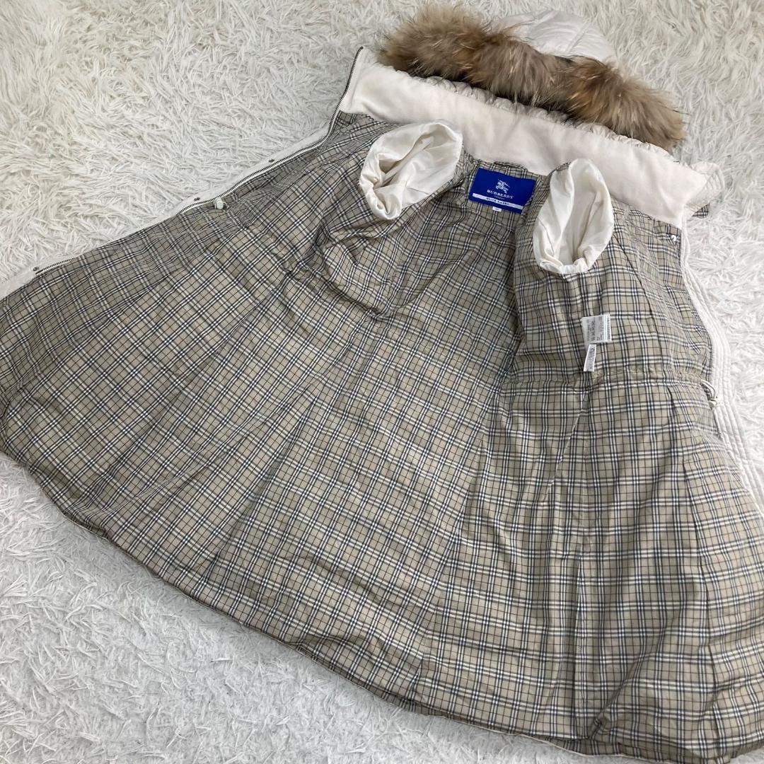 17011✨バーバリーブルーレーベル 40 ノバチェック ロングダウンジャケット