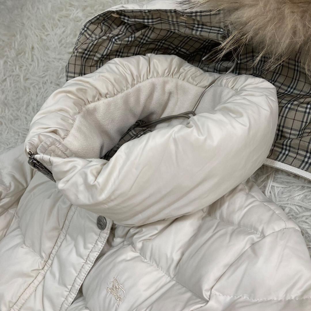 17011✨バーバリーブルーレーベル 40 ノバチェック ロングダウンジャケット