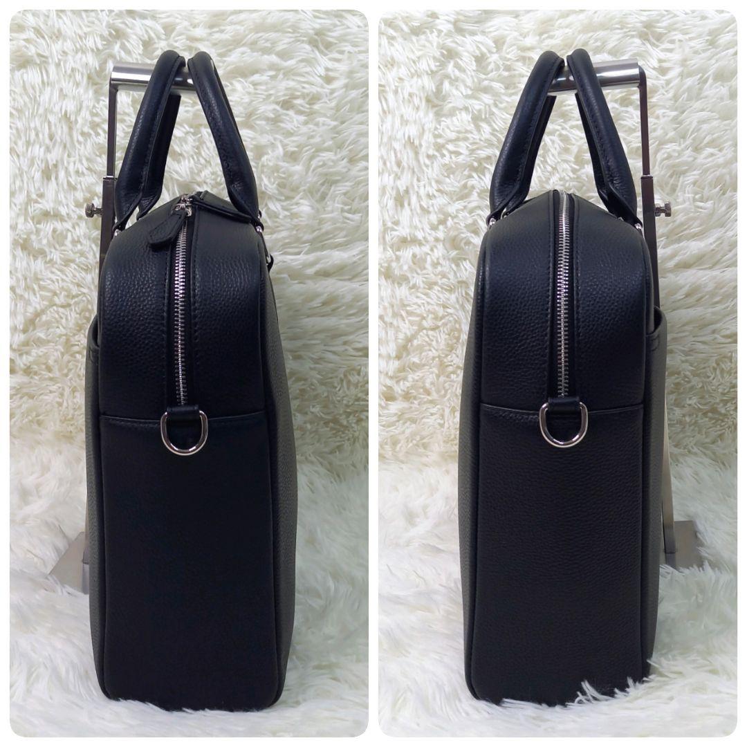 極美品✨MURA 大容量12L ダブルジッパー シュリンクレザー ブリーフケース