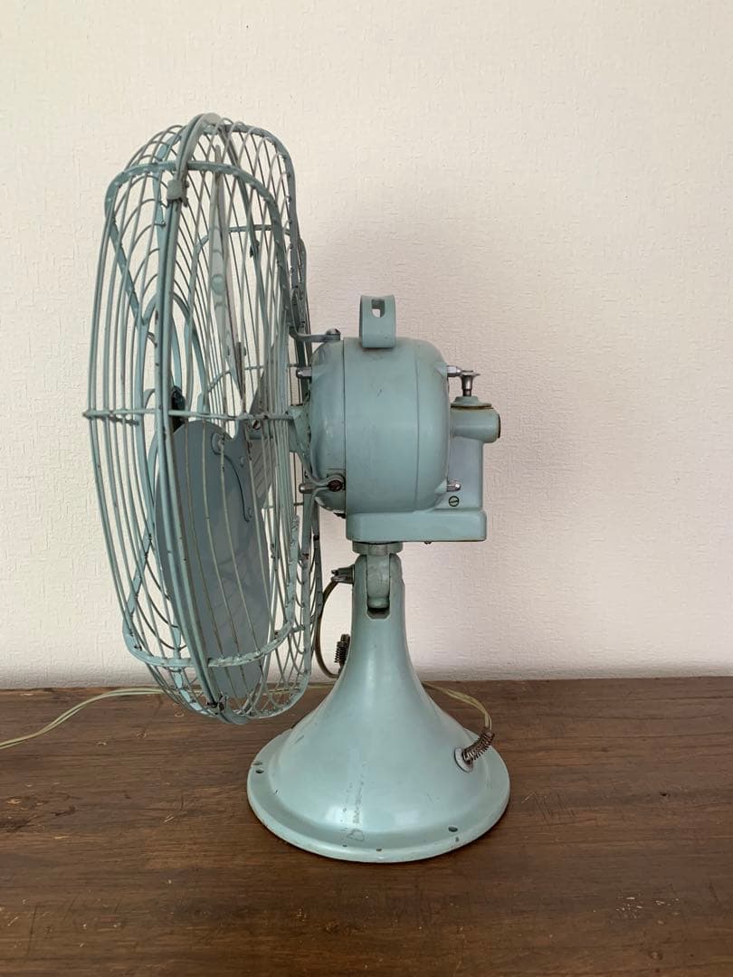 昭和レトロ☆アンティーク☆ナショナル製3枚羽扇風機 青