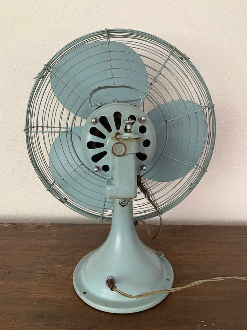 昭和レトロ☆アンティーク☆ナショナル製3枚羽扇風機 青