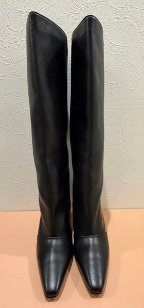 新品CORSOROMA.9ブラック ロングブーツ ポインテッドトゥ24.0cm