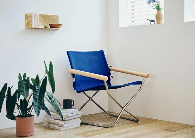 Nychair ニーチェアエックス 80 ナチュラル(木部) × ブルー(生地)