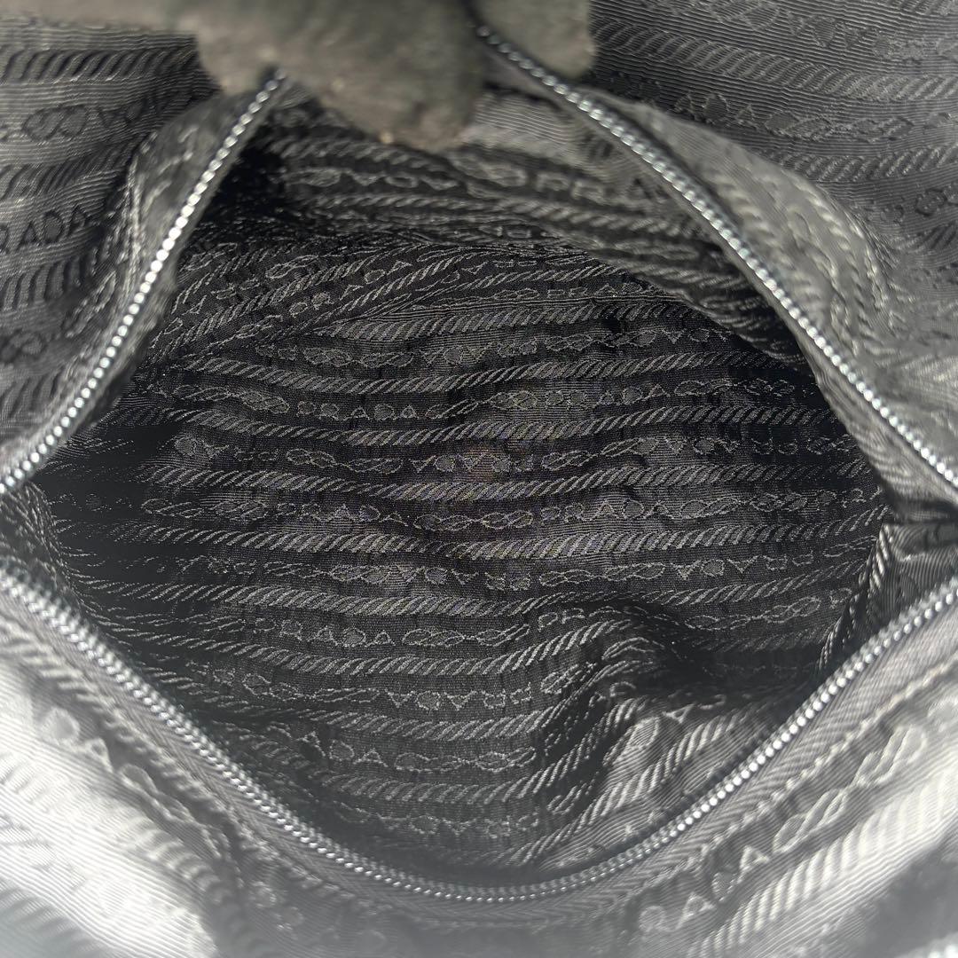 【美品】PRADA ブラック ボストンバッグ ナイロン トライアングルロゴ