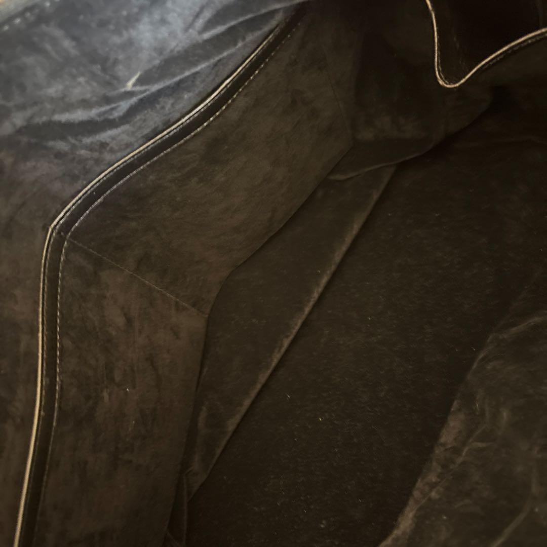 オーストリッチレザー 黒 ボストンバッグ