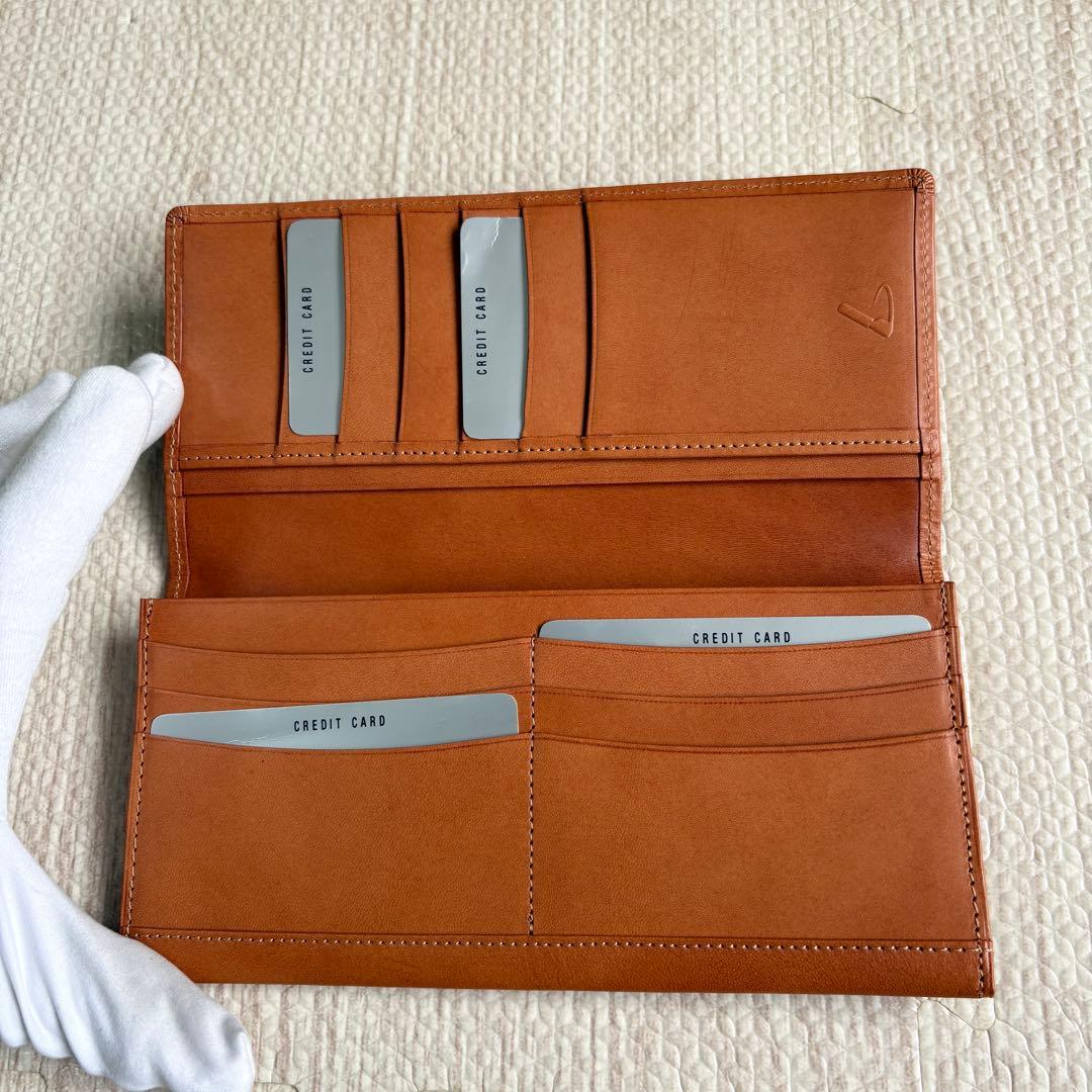 極美品 土屋鞄 長財布 長札入れ ヌメ革 ブラウン 小銭入れ無し