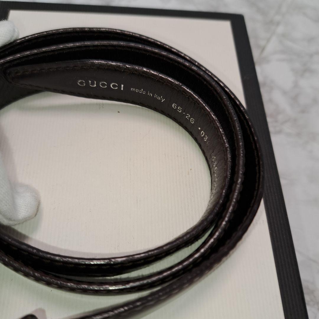 ✨️美品✨️GUCCI グッチ ベルトインターロッキング  シルバー金具ブラウン