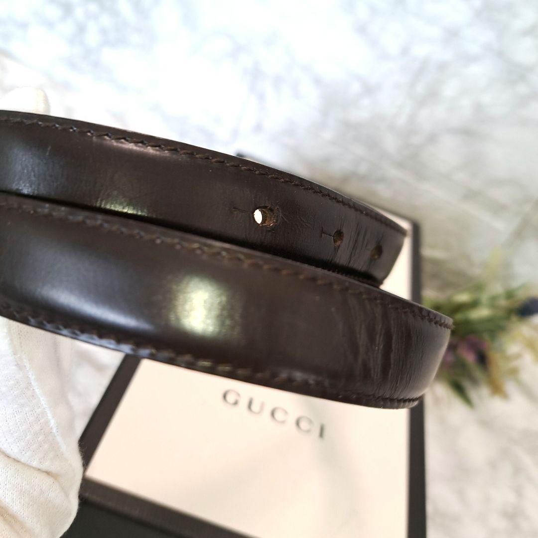 ✨️美品✨️GUCCI グッチ ベルトインターロッキング  シルバー金具ブラウン
