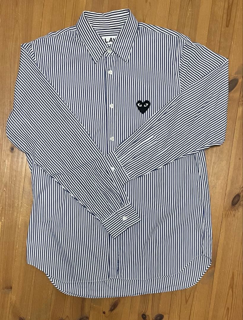 PLAY ギャルソン　青　ストライプシャツ