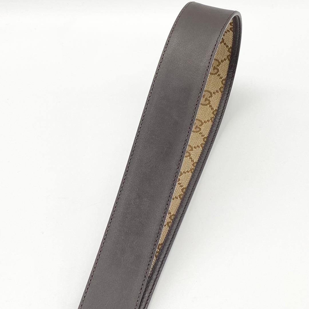 【美品】GUCCI・グッチ・ベルト・GGキャンバス・ブラウン