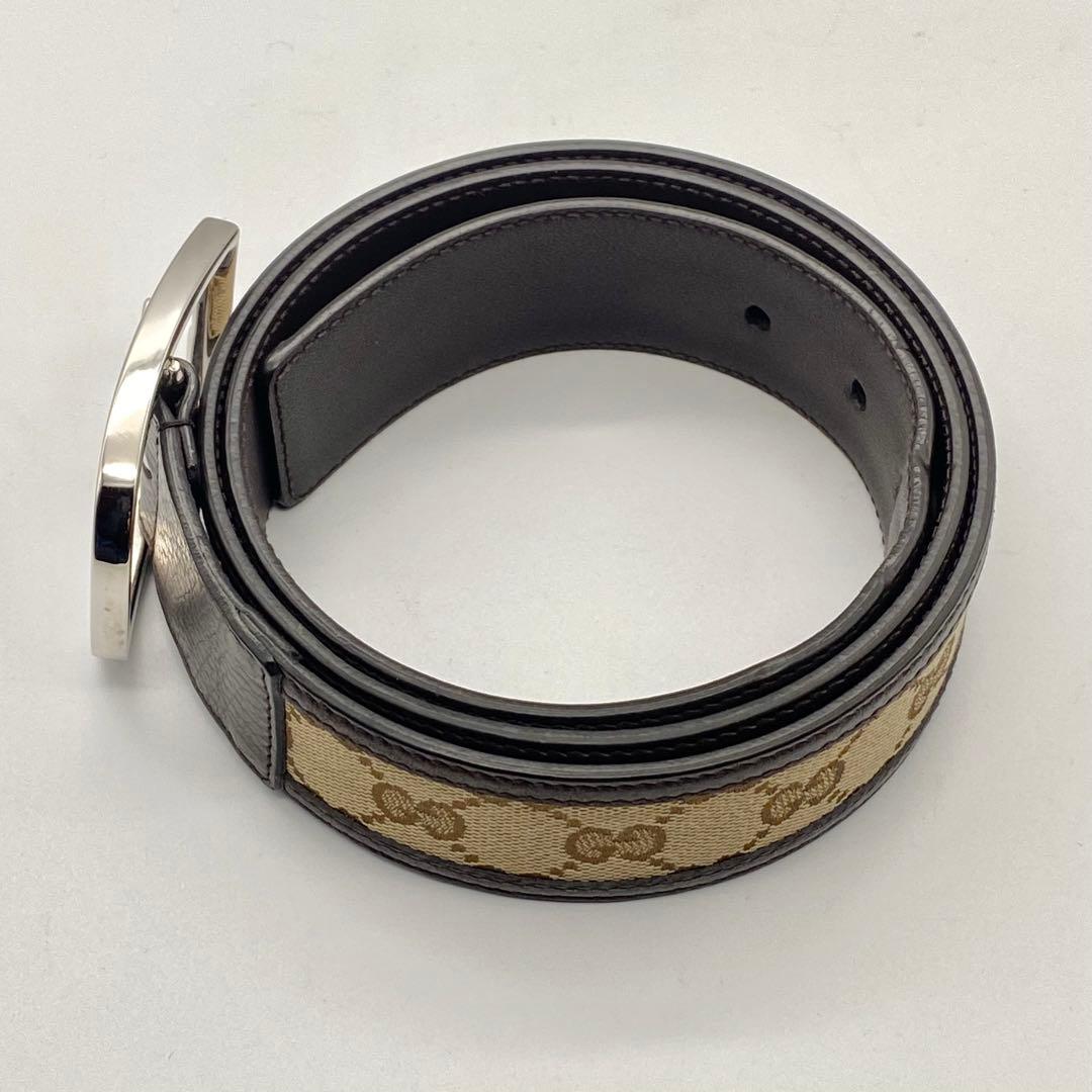 【美品】GUCCI・グッチ・ベルト・GGキャンバス・ブラウン