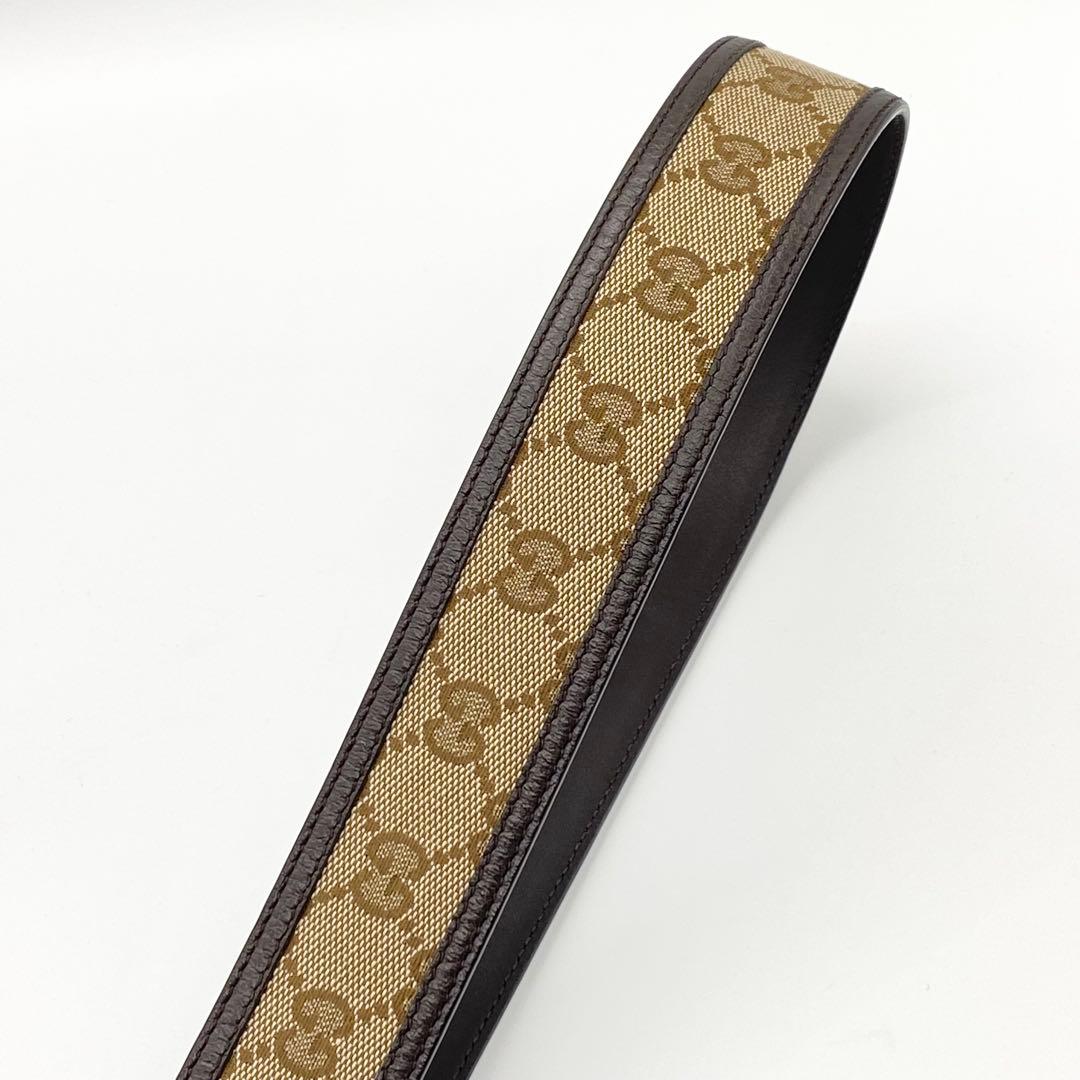 【美品】GUCCI・グッチ・ベルト・GGキャンバス・ブラウン