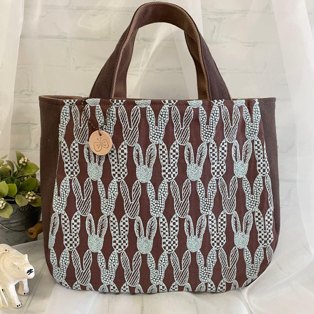 ハンドメイド　ラウンドトートバッグ　ミナペルホネン　pomppia　455