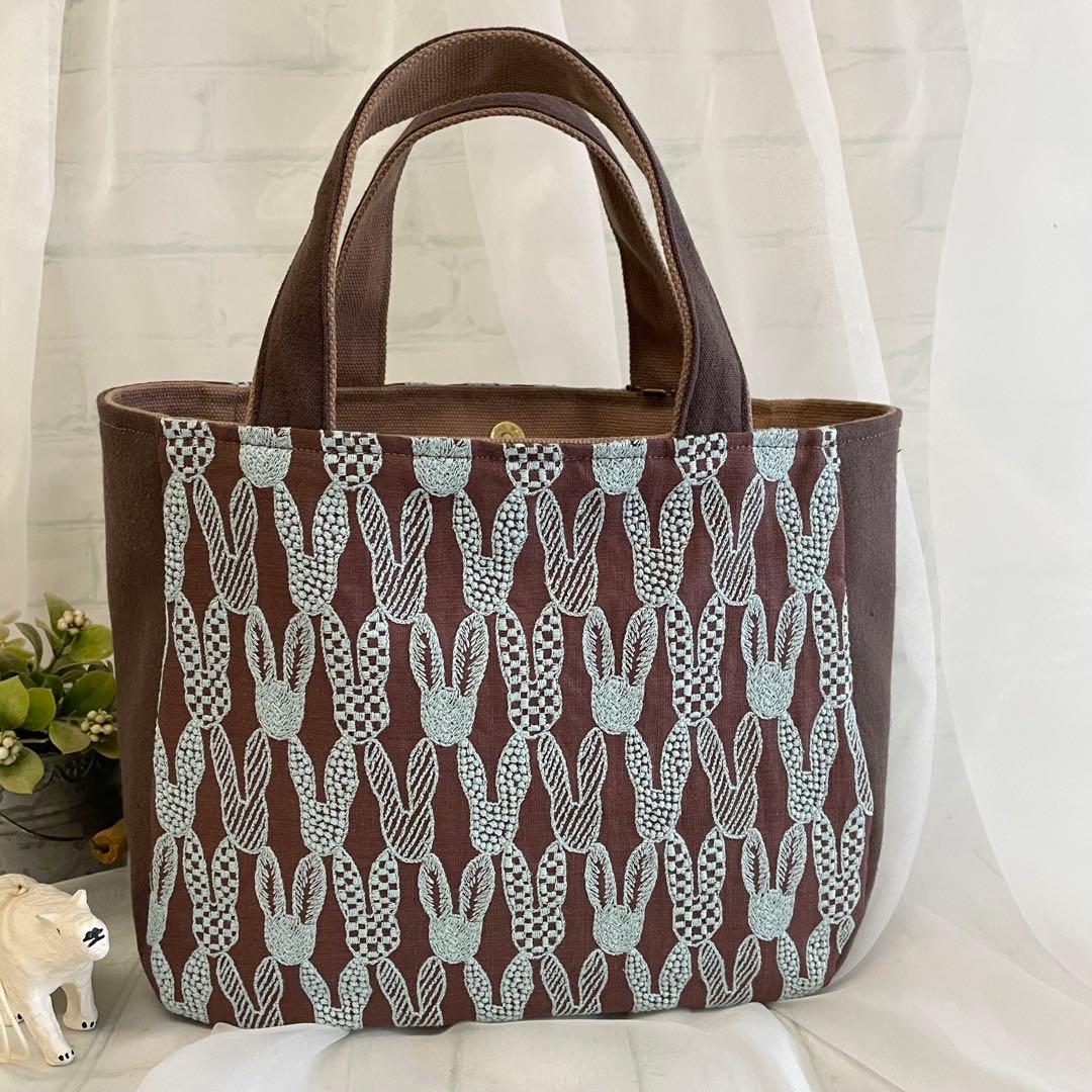 ハンドメイド　ラウンドトートバッグ　ミナペルホネン　pomppia　455