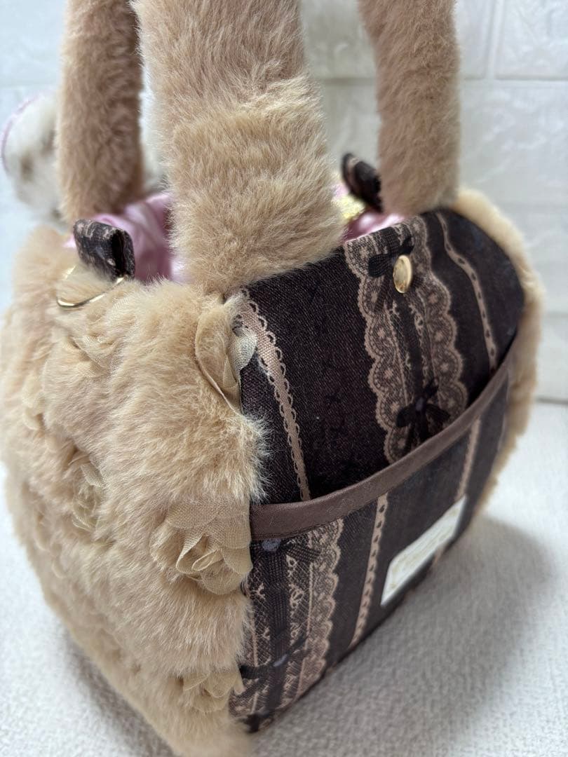 ゆ*ら様 コヤンイサムチョン　ファーバッグ　ベージュ　うさちゃん