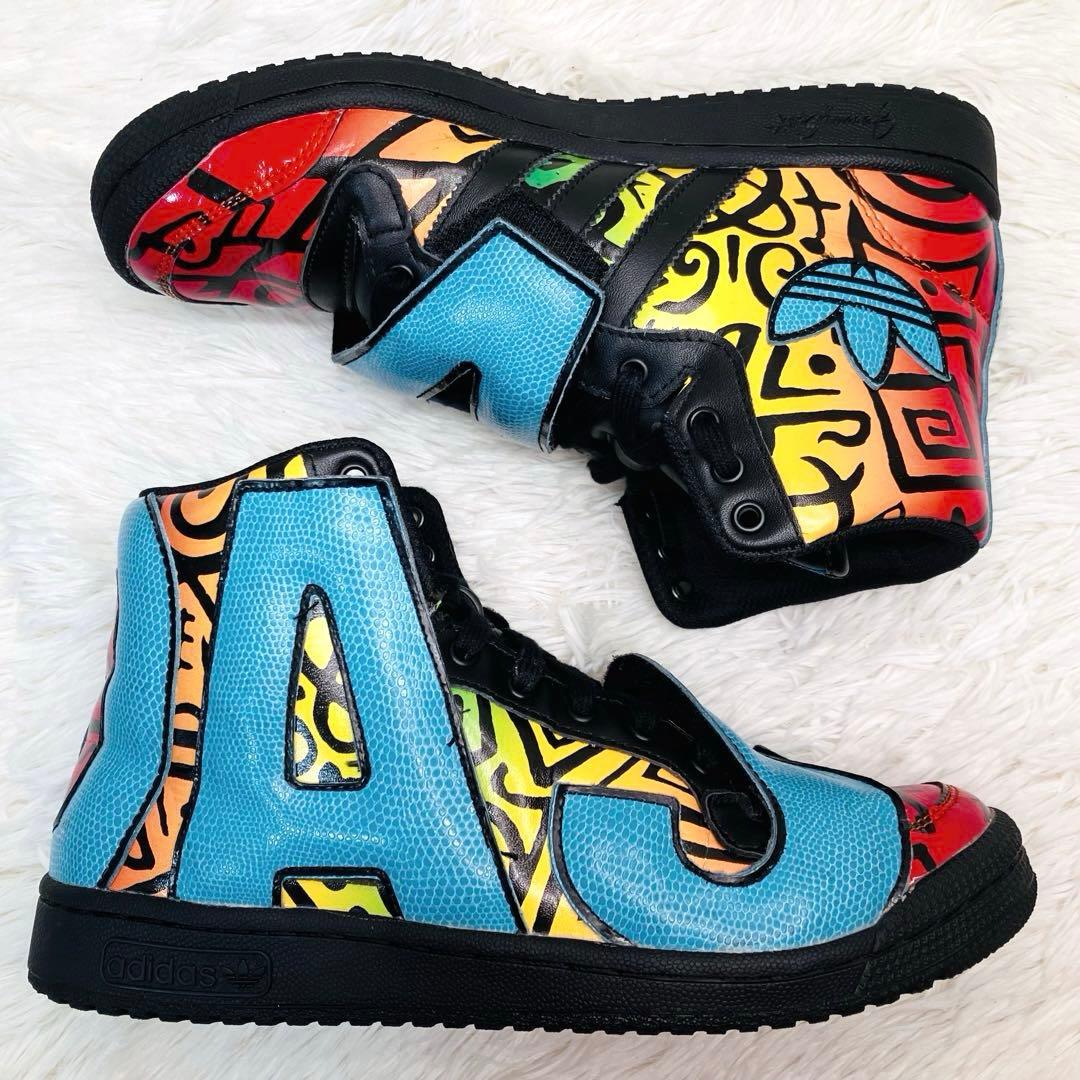 【希少モデル】25㌢ジェレミー・スコット×アディダス　レターズ　トロピカルカラー